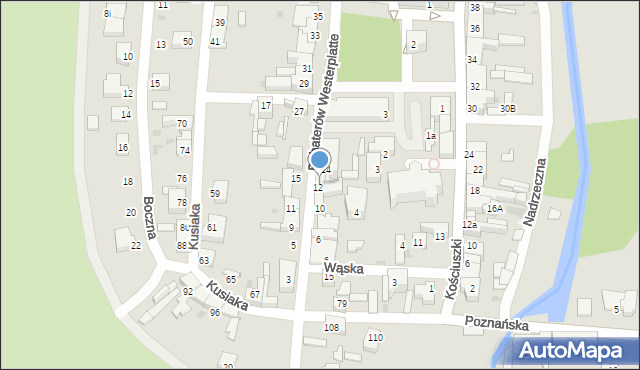 Rzepin, Bohaterów Westerplatte, 14A, mapa Rzepin