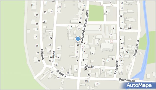 Rzepin, Bohaterów Westerplatte, 15, mapa Rzepin