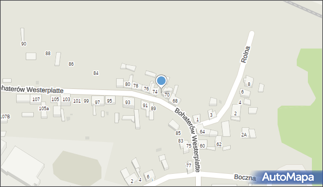 Rzepin, Bohaterów Westerplatte, 72, mapa Rzepin