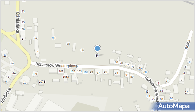 Rzepin, Bohaterów Westerplatte, 84, mapa Rzepin