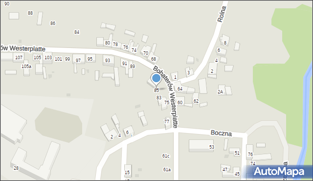Rzepin, Bohaterów Westerplatte, 85, mapa Rzepin