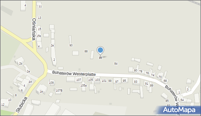 Rzepin, Bohaterów Westerplatte, 86, mapa Rzepin