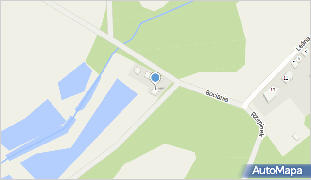 Rzepinek, Bociania, 1, mapa Rzepinek