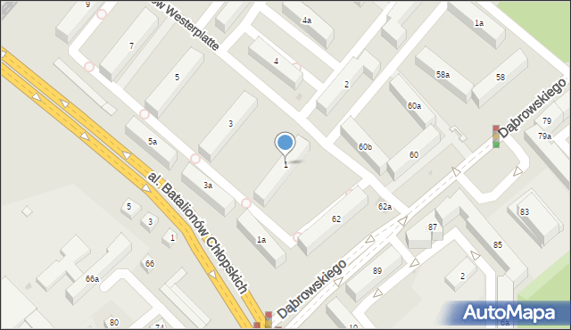 Rzeszów, Bohaterów Westerplatte, 1, mapa Rzeszów