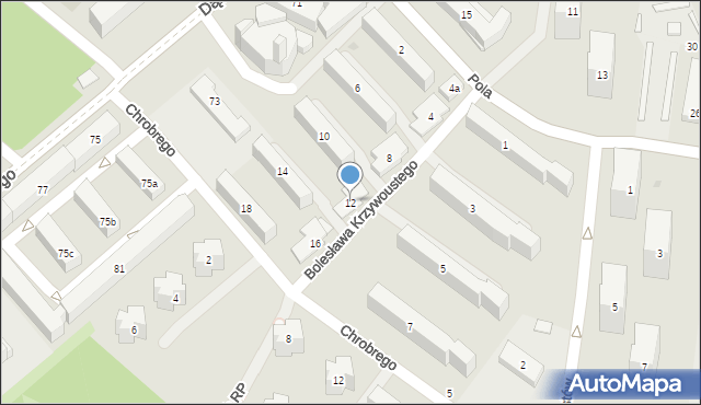 Rzeszów, Bolesława Krzywoustego, 12, mapa Rzeszów