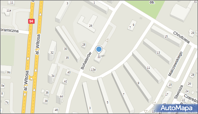 Rzeszów, Bohaterów, 11, mapa Rzeszów