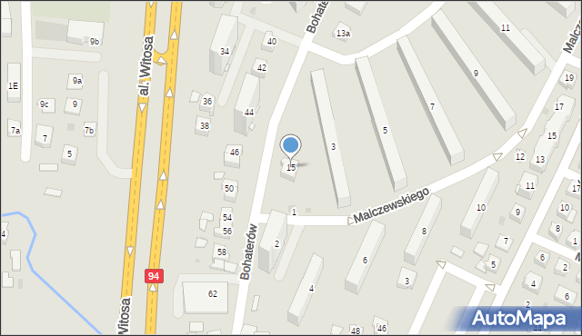 Rzeszów, Bohaterów, 15, mapa Rzeszów