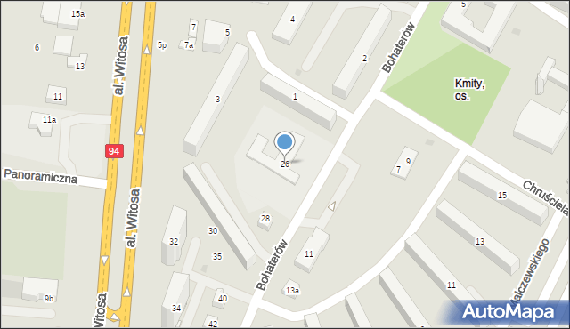 Rzeszów, Bohaterów, 26, mapa Rzeszów