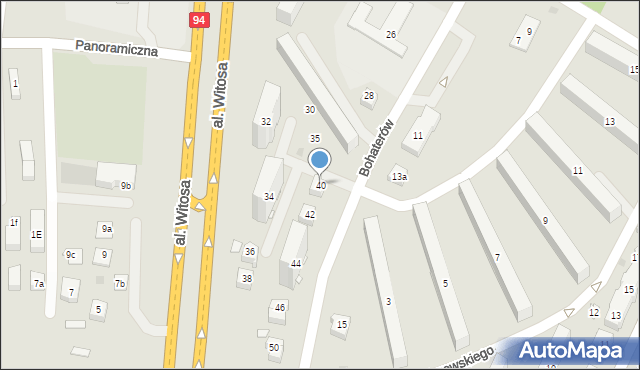 Rzeszów, Bohaterów, 40, mapa Rzeszów