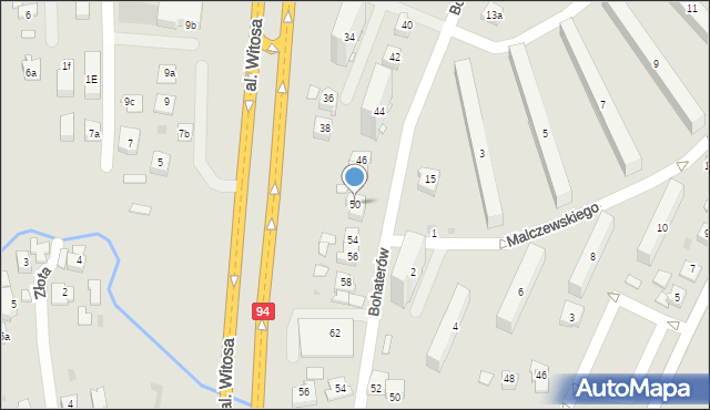 Rzeszów, Bohaterów, 50, mapa Rzeszów