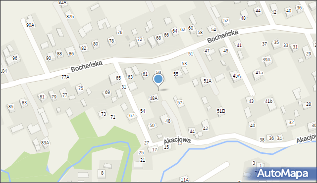 Rzezawa, Bocheńska, 61A, mapa Rzezawa