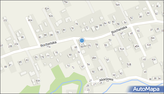Rzezawa, Bocheńska, 63, mapa Rzezawa