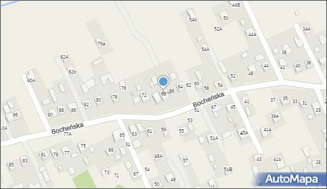Rzezawa, Bocheńska, 68, mapa Rzezawa