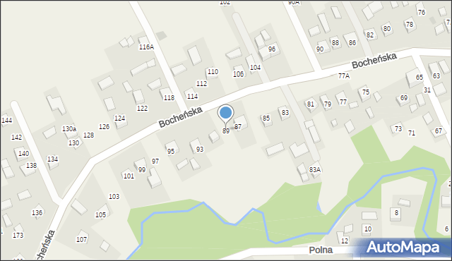 Rzezawa, Bocheńska, 89, mapa Rzezawa