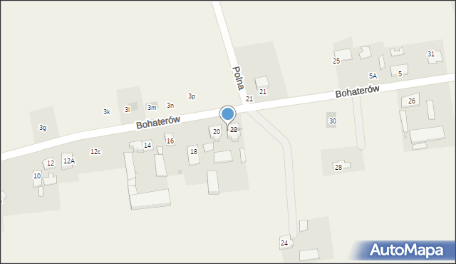 Sadki, Bohaterów, 22a, mapa Sadki