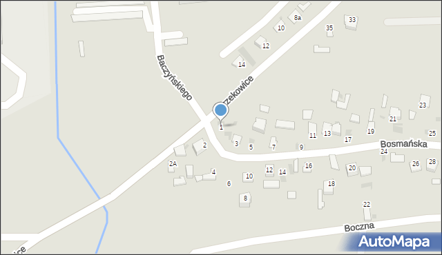 Sandomierz, Bosmańska, 1, mapa Sandomierza