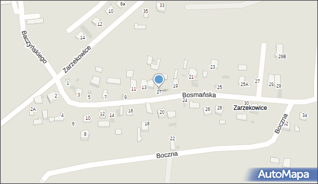 Sandomierz, Bosmańska, 17, mapa Sandomierza