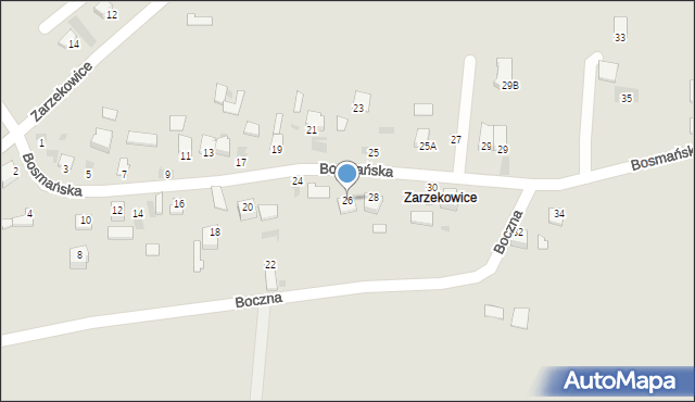 Sandomierz, Bosmańska, 26, mapa Sandomierza