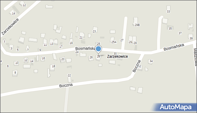 Sandomierz, Bosmańska, 28, mapa Sandomierza