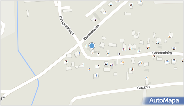 Sandomierz, Bosmańska, 3, mapa Sandomierza