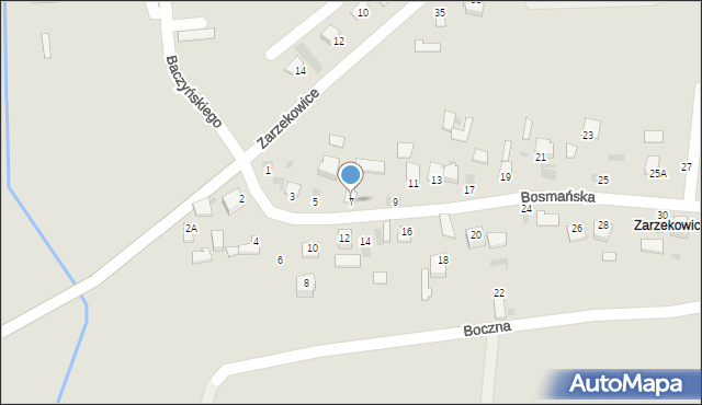 Sandomierz, Bosmańska, 7, mapa Sandomierza