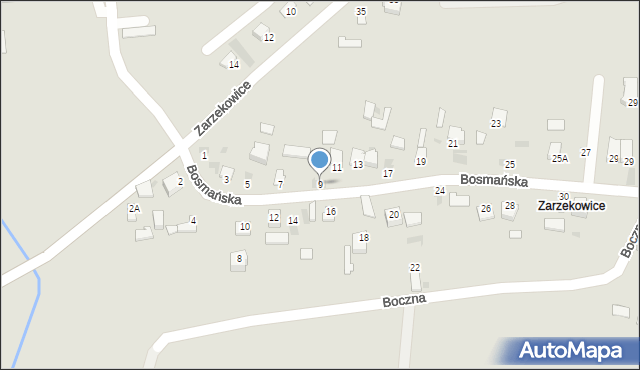 Sandomierz, Bosmańska, 9, mapa Sandomierza