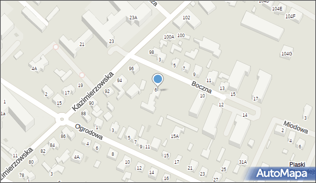 Siedlce, Boczna, 8, mapa Siedlce