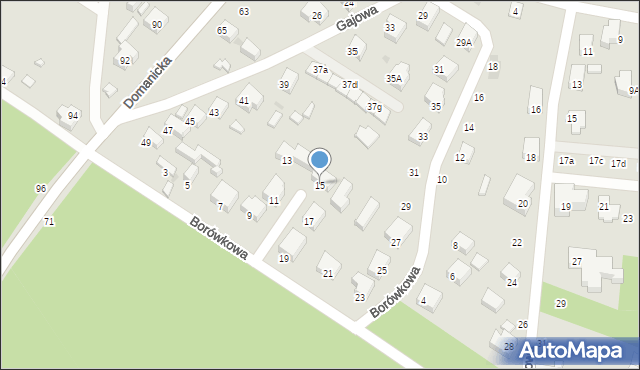 Siedlce, Borówkowa, 15, mapa Siedlce
