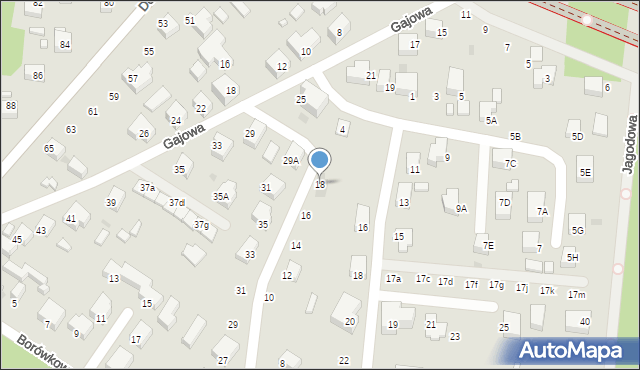 Siedlce, Borówkowa, 18, mapa Siedlce