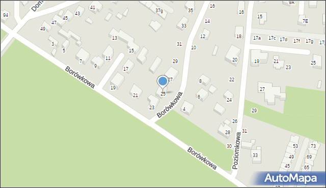 Siedlce, Borówkowa, 25, mapa Siedlce