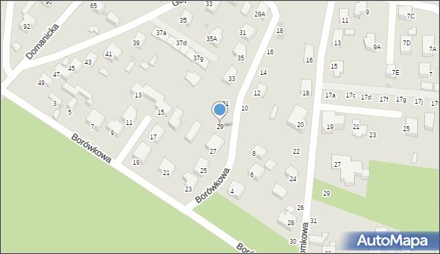 Siedlce, Borówkowa, 29, mapa Siedlce