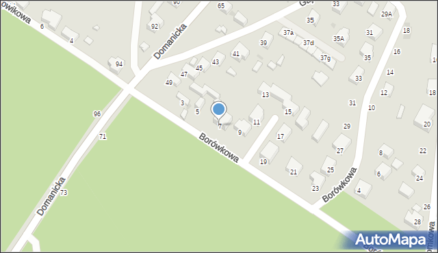 Siedlce, Borówkowa, 7, mapa Siedlce
