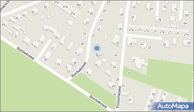 Siedlce, Borówkowa, 8, mapa Siedlce