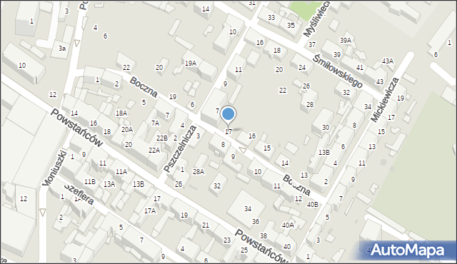 Siemianowice Śląskie, Boczna, 17, mapa Siemianowice Śląskie