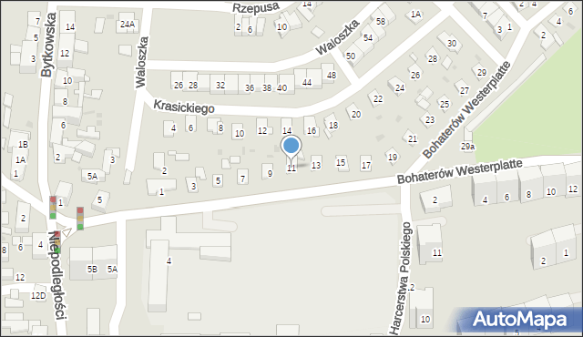 Siemianowice Śląskie, Bohaterów Westerplatte, 11, mapa Siemianowice Śląskie
