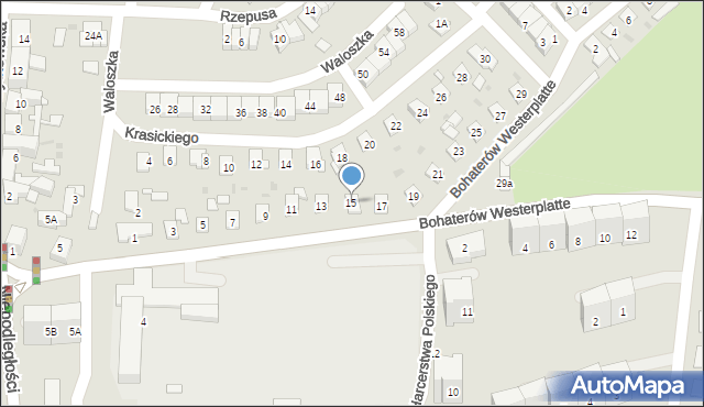 Siemianowice Śląskie, Bohaterów Westerplatte, 15, mapa Siemianowice Śląskie