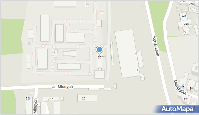 Siemianowice Śląskie, Bohaterów Westerplatte, 20, mapa Siemianowice Śląskie