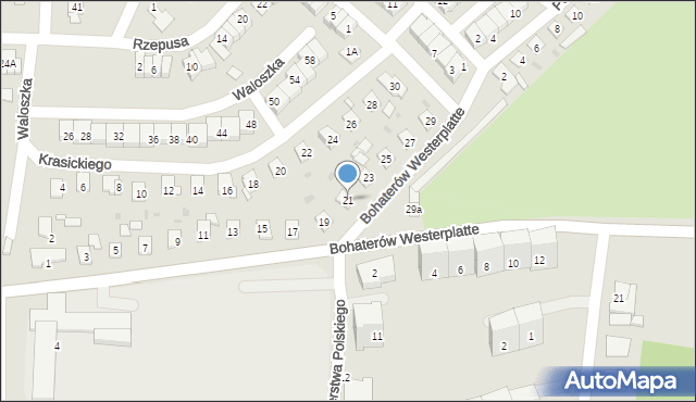 Siemianowice Śląskie, Bohaterów Westerplatte, 21, mapa Siemianowice Śląskie