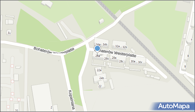 Siemianowice Śląskie, Bohaterów Westerplatte, 26a, mapa Siemianowice Śląskie