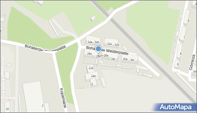 Siemianowice Śląskie, Bohaterów Westerplatte, 26b, mapa Siemianowice Śląskie