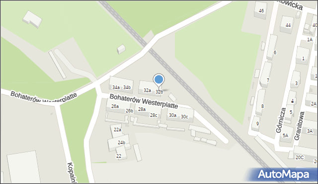 Siemianowice Śląskie, Bohaterów Westerplatte, 32b, mapa Siemianowice Śląskie