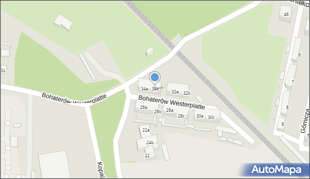Siemianowice Śląskie, Bohaterów Westerplatte, 34b, mapa Siemianowice Śląskie