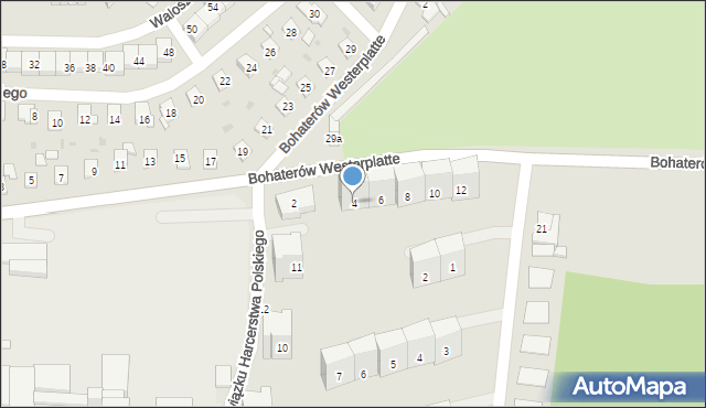 Siemianowice Śląskie, Bohaterów Westerplatte, 4, mapa Siemianowice Śląskie