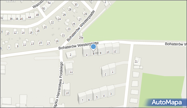 Siemianowice Śląskie, Bohaterów Westerplatte, 6, mapa Siemianowice Śląskie