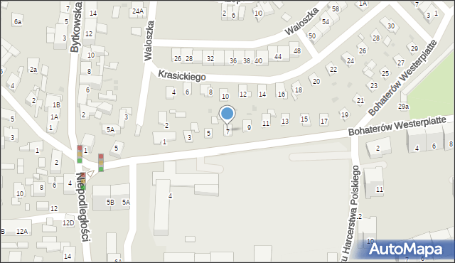 Siemianowice Śląskie, Bohaterów Westerplatte, 7, mapa Siemianowice Śląskie