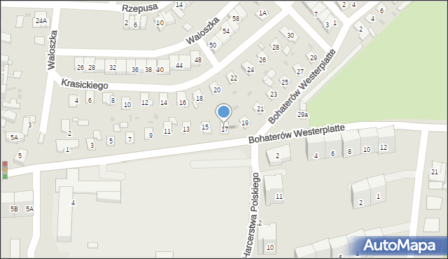 Siemianowice Śląskie, Bohaterów Westerplatte, 17, mapa Siemianowice Śląskie