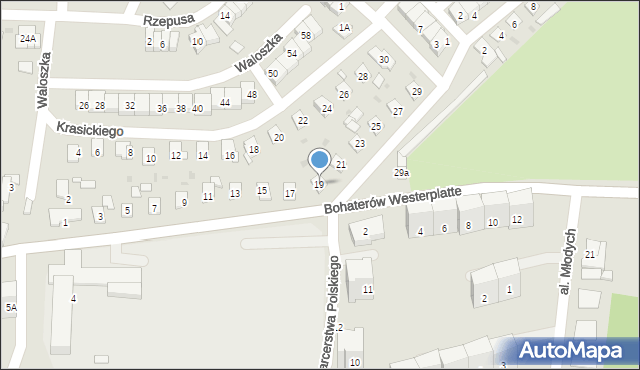Siemianowice Śląskie, Bohaterów Westerplatte, 19, mapa Siemianowice Śląskie