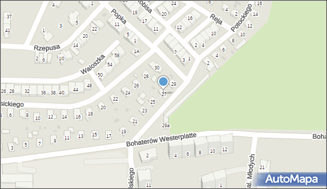 Siemianowice Śląskie, Bohaterów Westerplatte, 27, mapa Siemianowice Śląskie