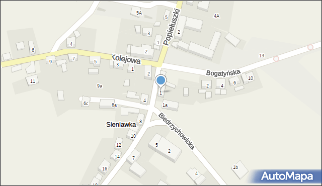 Sieniawka, Bogatyńska, 1, mapa Sieniawka