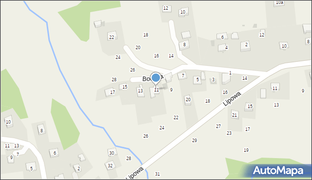 Siepraw, Boczna, 11, mapa Siepraw